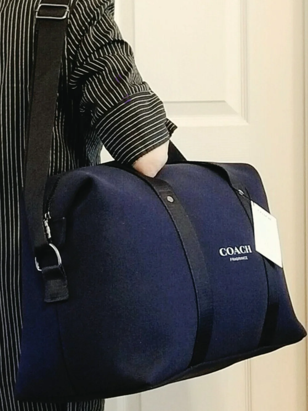 COACH Navy Canvas Duffel Weekend Bag NWT